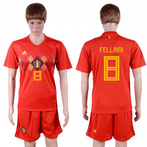 Belgium #8 Fellaini Red Soccer Country Jersey